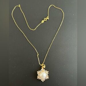 New genuine pearl golden pendant with necklace
